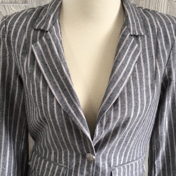 ATHENA Marie Metallic Striped Vintage Blazer Medium - Picture 3 of 11